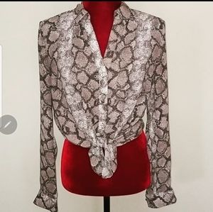 The Limited Ashton Snake Print Blouse